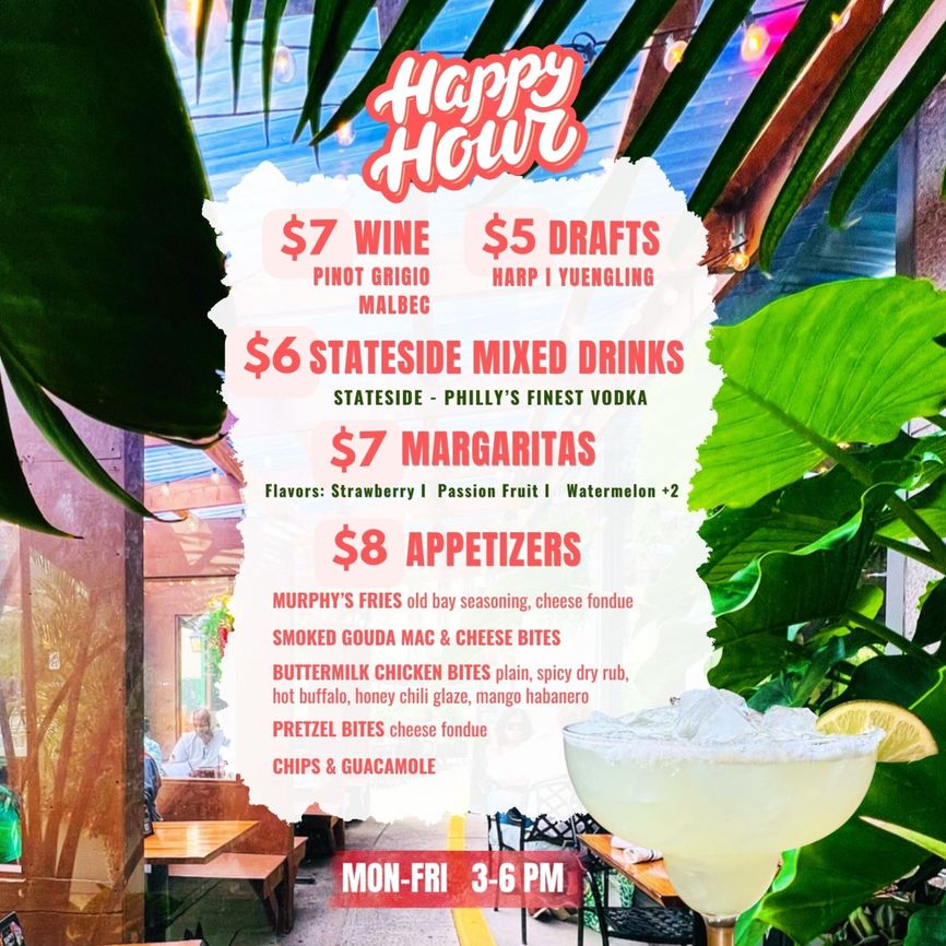 Happy hour specials board